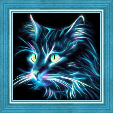 DIAMOND PAINTING NEON CAT
