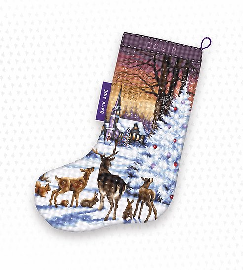 LETISTITCH Christmas Wood Stocking