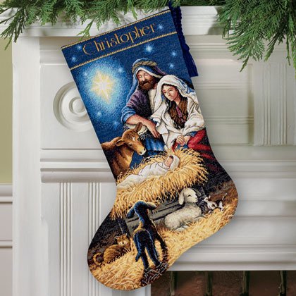DIMENSIONS Holy Night Christmas Stocking