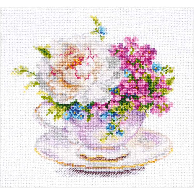ALISA LIGHT COLORS OF THE MORNING. CUP WITH PEONY