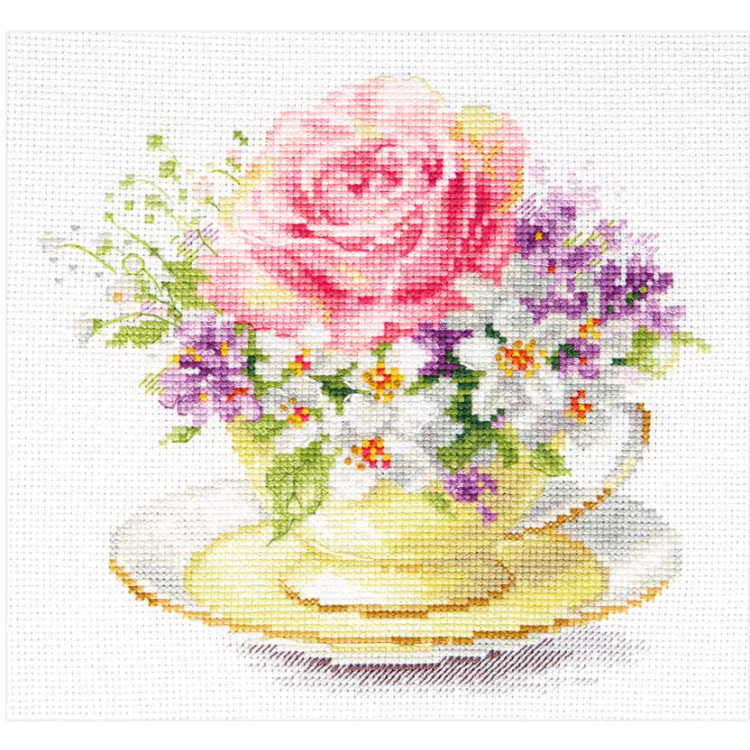 ALISA LIGHT COLORS OF THE MORNING. CUP WITH ROSE