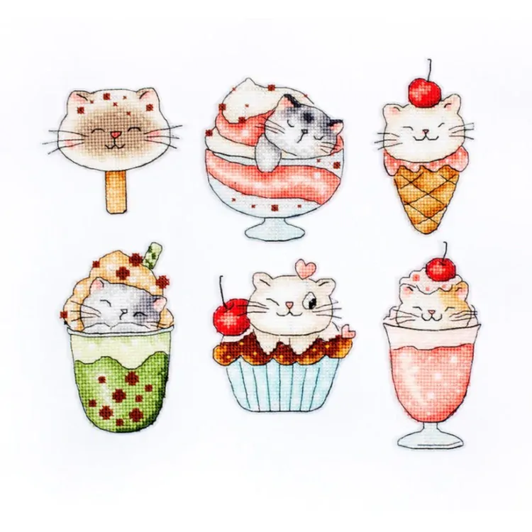 LETISTITCH SUMMER KITTIES kit of 6 pieces