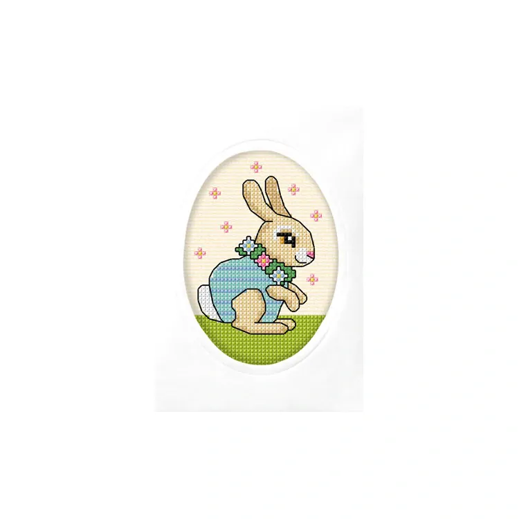 ORCHIDEA CROSS STITCH HANDMADE CARD BUNNY