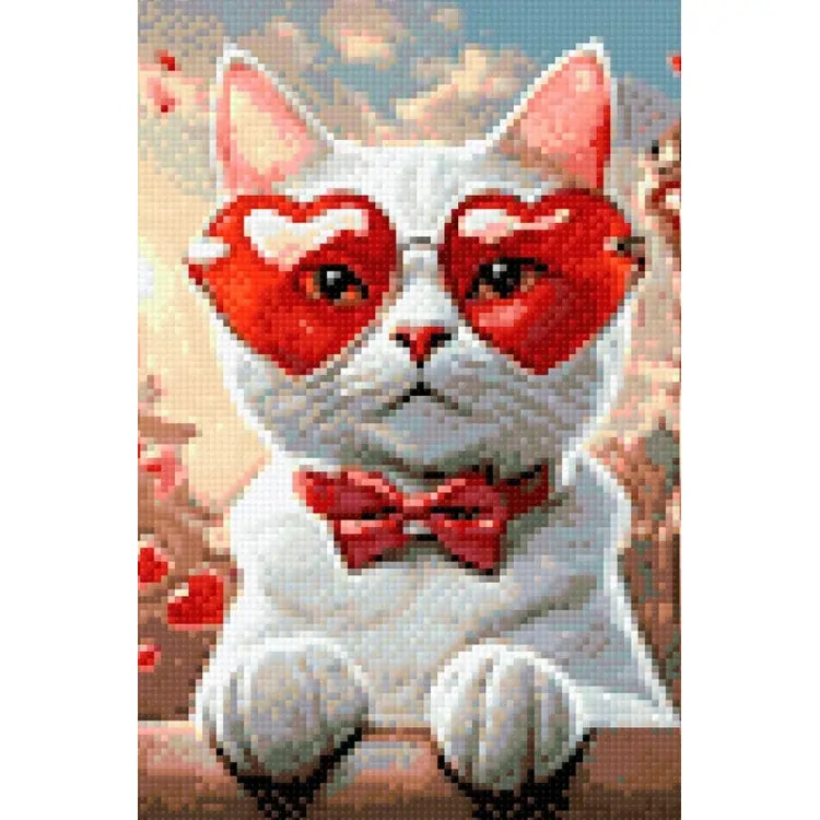 WIZARDI DIAMOND PAINTING KIT ROMANTIC CAT