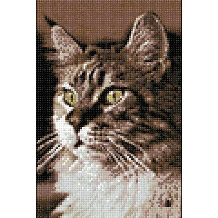 WIZARDI DIAMOND PAINTING KIT CAT AT HOME