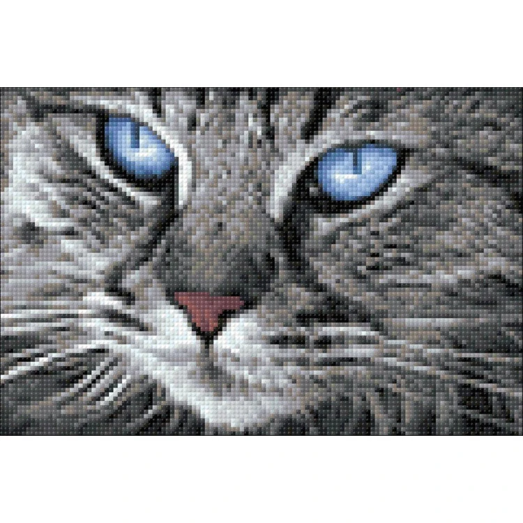 WIZARDI DIAMOND PAINTING KIT CAT BLUE-EYED CAT