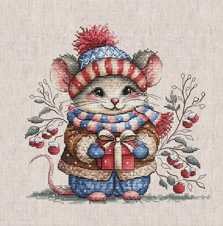 AVA STITCH Little Mouse with a Scarf