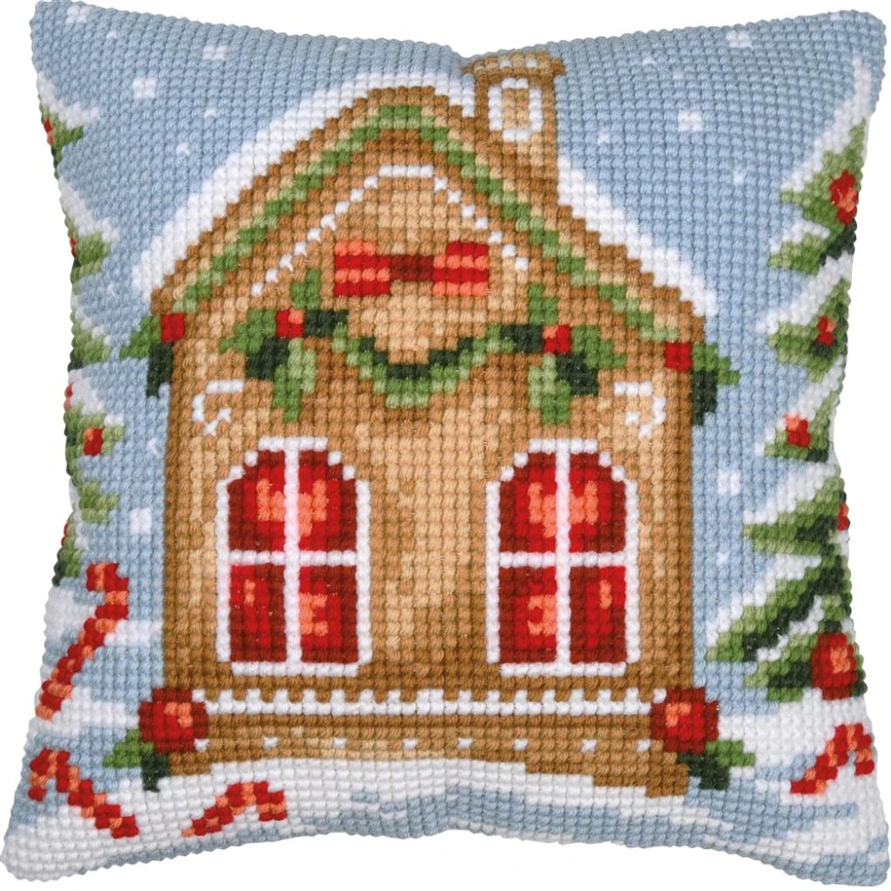VERVACO Cross stitch cushion kit Gingerbread house PN-0214117