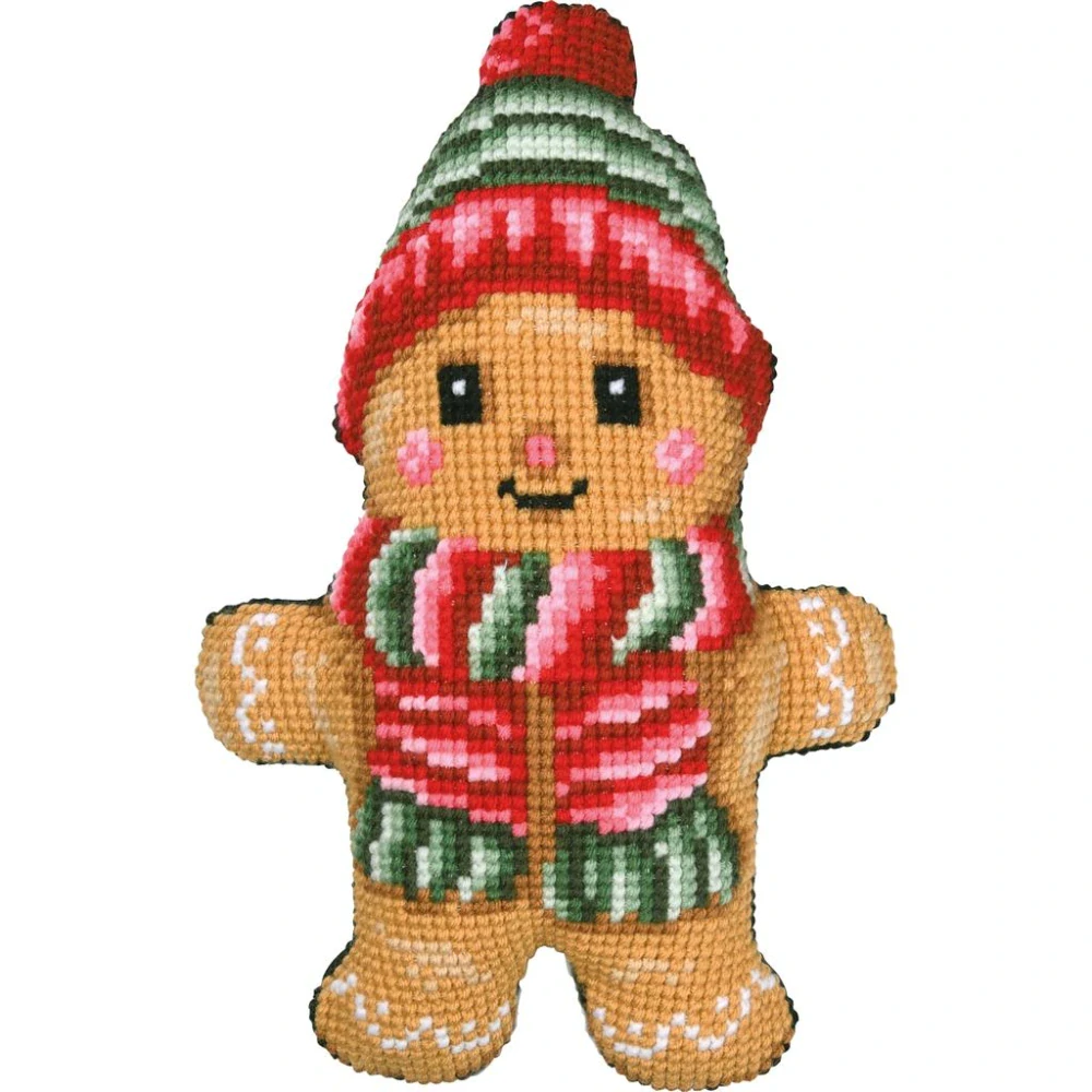 VERVACO Cross stitch shaped cushion kit with back Gingerbre PN-0214528