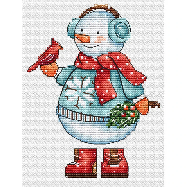 ANDRIANA Snowman with a bird S-80