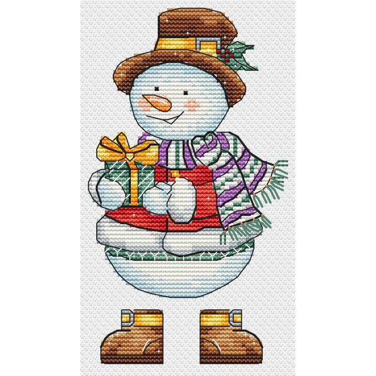 ANDRIANA Snowman with a gift S-78