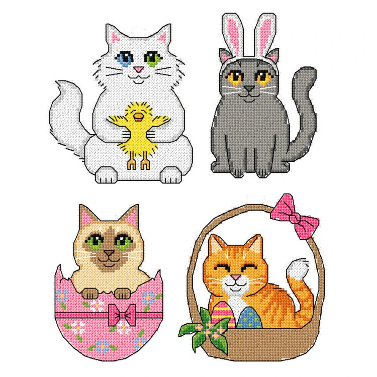 ORCHIDEA Velikonoční ozdoby CATS 4 kusy 8711
