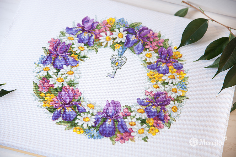 MEREJKA Wreath with Irises