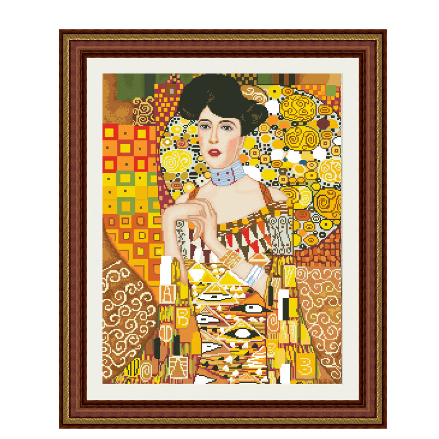 Tapestry Portrait of Adele Bloch-a painting by Gustav Klimt