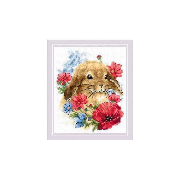 RIOLIS RABBIT IN FLOWERS