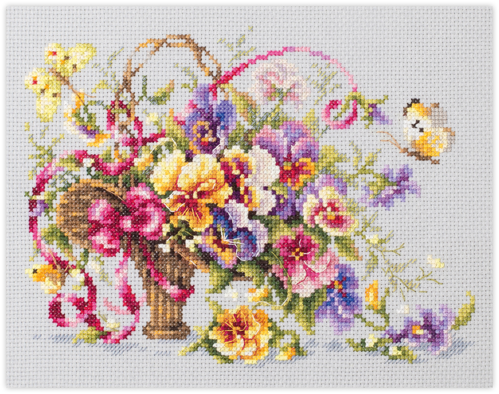 MAGIC NEEDLE 219-377 "Pansy Bouquet"