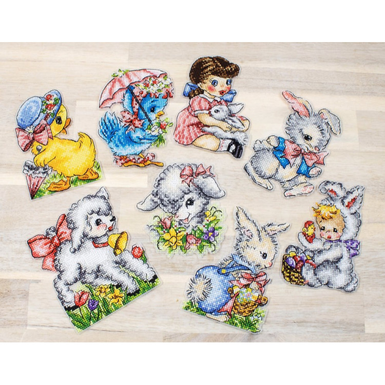 LETISTITCH Easter Ornaments Kit of 8 pieces