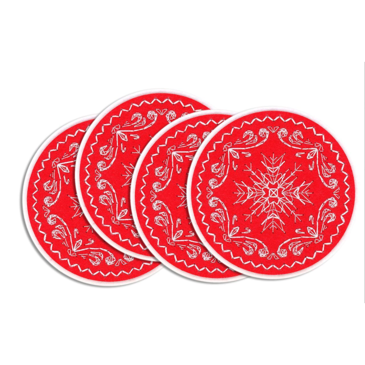 M.P.STUDIA WINTER PATTERNS. SET FOR SERVING GLASSES. 4 PIECES