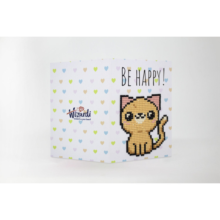 WIZARDI POST CARD BE HAPPY! 3D
