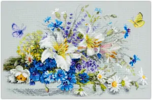 MAGIC NEEDLE 510-227 "Lilies and Cornflowers"