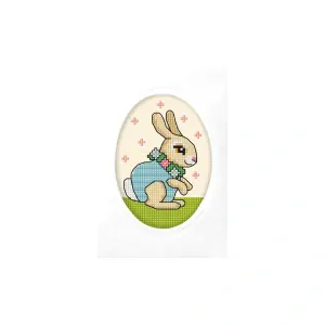 ORCHIDEA CROSS STITCH HANDMADE CARD BUNNY