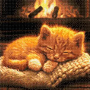 WIZARDI DIAMOND PAINTING KIT SLEEPING CAT