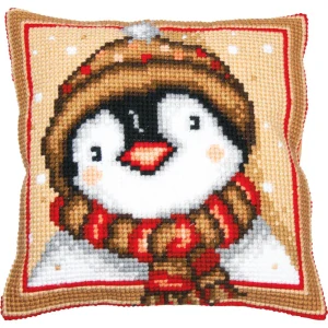 VERVACO CROSS STITCH CUSHION KIT PENGUIN