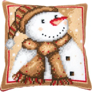 VERVACO CROSS STITCH CUSHION KIT SNOWMAN