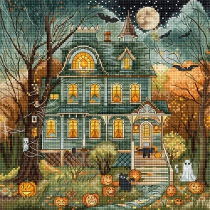 LETISTITCH Cross stitch chart Haunted House