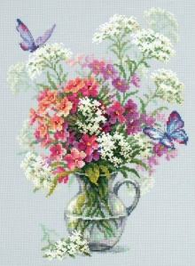 MAGIC NEEDLE 100-081 "Phlox and Yarrow"