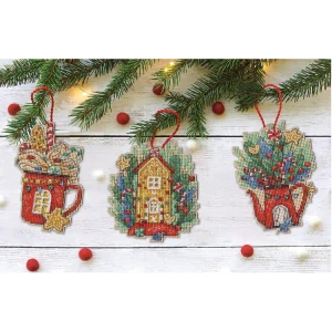 DIMENSIONS Kit on perforated paper Sweet Christmas ornaments