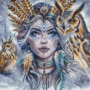 AVA STITCH The Warrior and her Guardian Owls