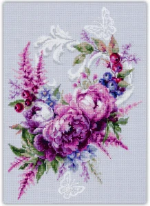 MAGIC NEEDLE 70-04 "Purple Silk Peonies"