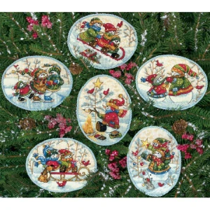 DIMENSIONS Playful Snowmen Ornaments 8828