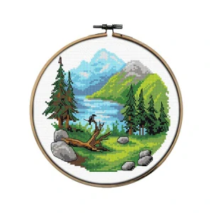 ORCHIDEA Kit with Hoop Included Mountain landscape 7977