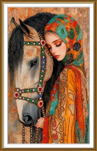 NOVA SLOBODA Girl and the horse HK3343