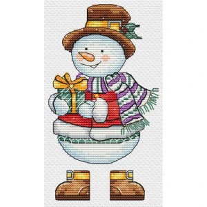 ANDRIANA Snowman with a gift S-78