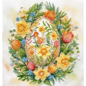 ABRIS ART Mid-sized bead embroidery kit Easter Symbol AMB-135
