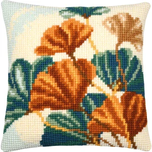 VERVACO Cross stitch cushion kit Ginko leaves PN-0206655