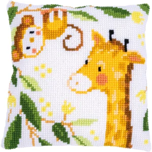 VERVACO Cross stitch cushion kit Jungle animals PN-0198537