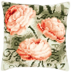 VERVACO Cross stitch cushion kit Peonies PN-0144838