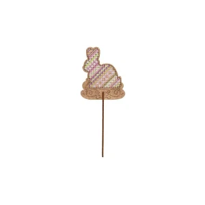 M.P.STUDIA Cross-stich on wooden base Colorful Easter O-078