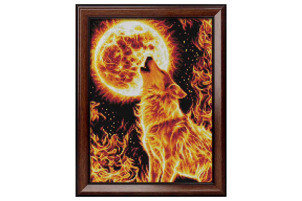 DIAMOND PAINTING FIRE WOLF