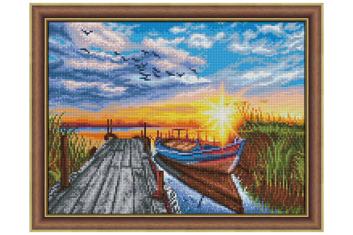 DIAMOND PAINTING KIT SUNSET AT THE QUAY 