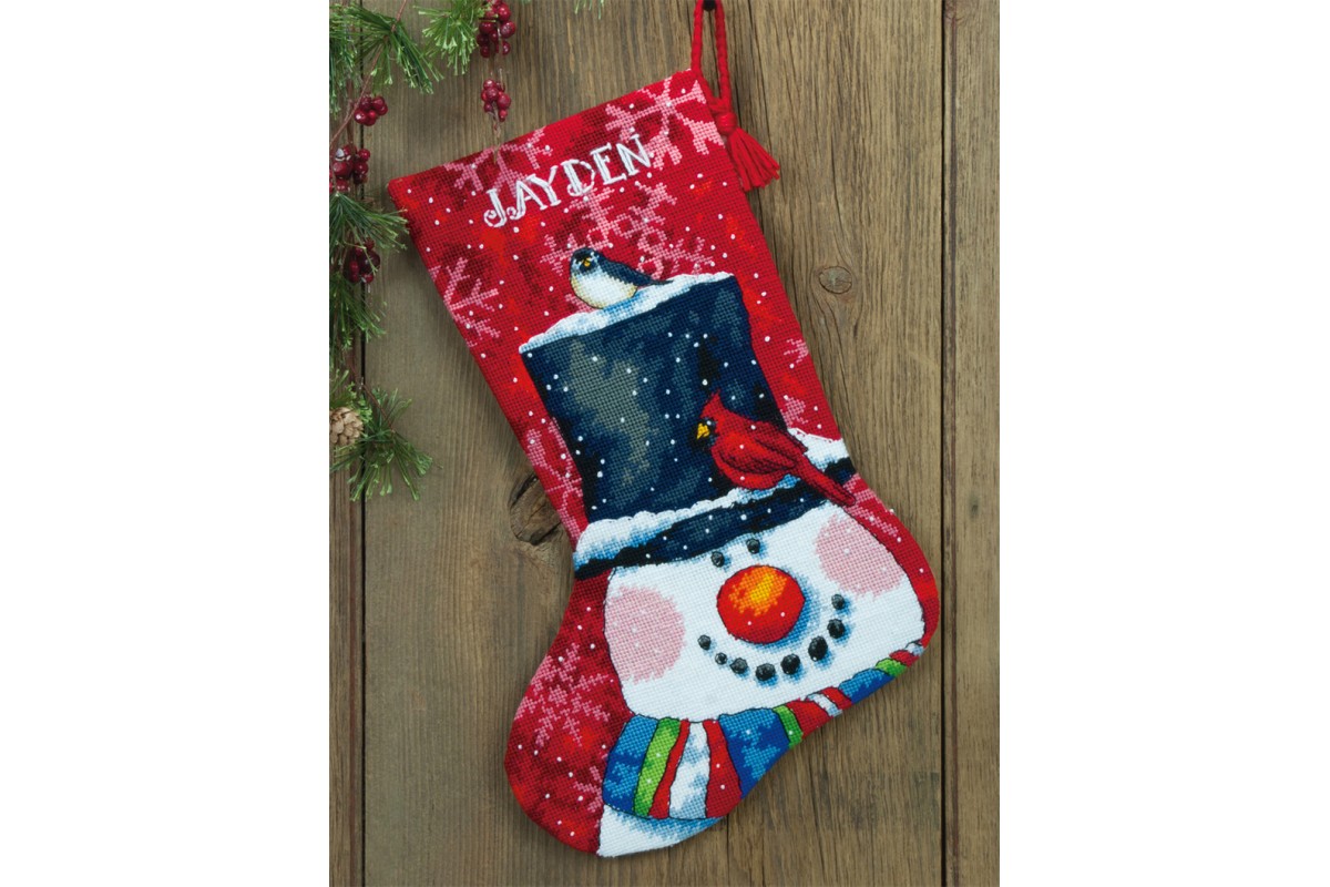 DIMENSIONS Snowman & Friends Christmas Stocking