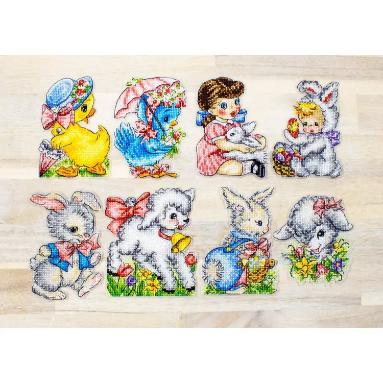LETISTITCH Easter Ornaments Kit of 8 pieces