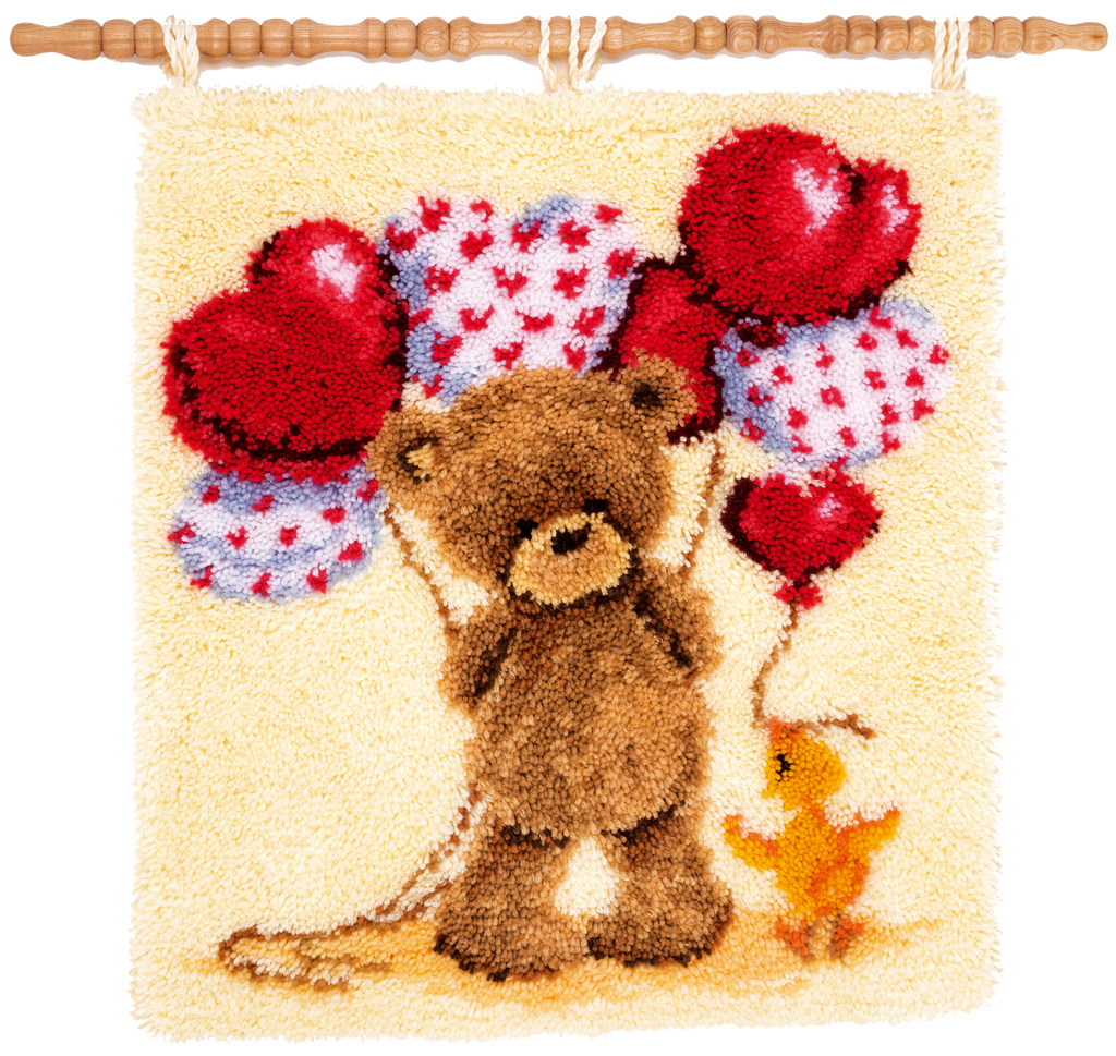 VERVACO LATCH HOOK RUG KIT POPCORN BEAUTIFUL BALLOONS PN-0145799a