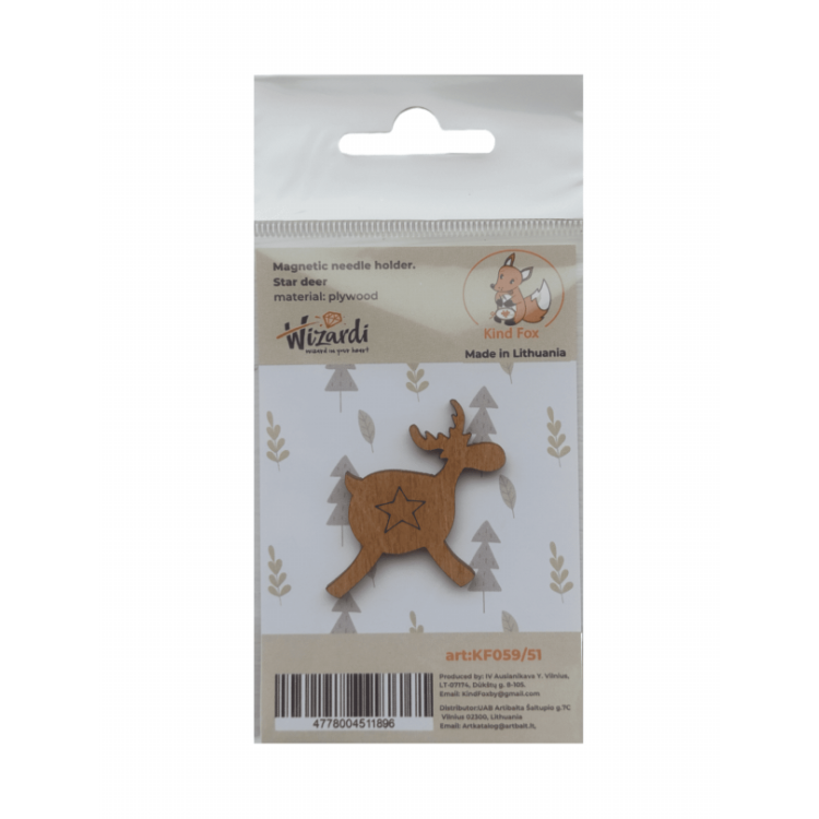 KIND FOX BY WIZARDI MAGNETIC NEEDLE HOLDER. STAR DEER 