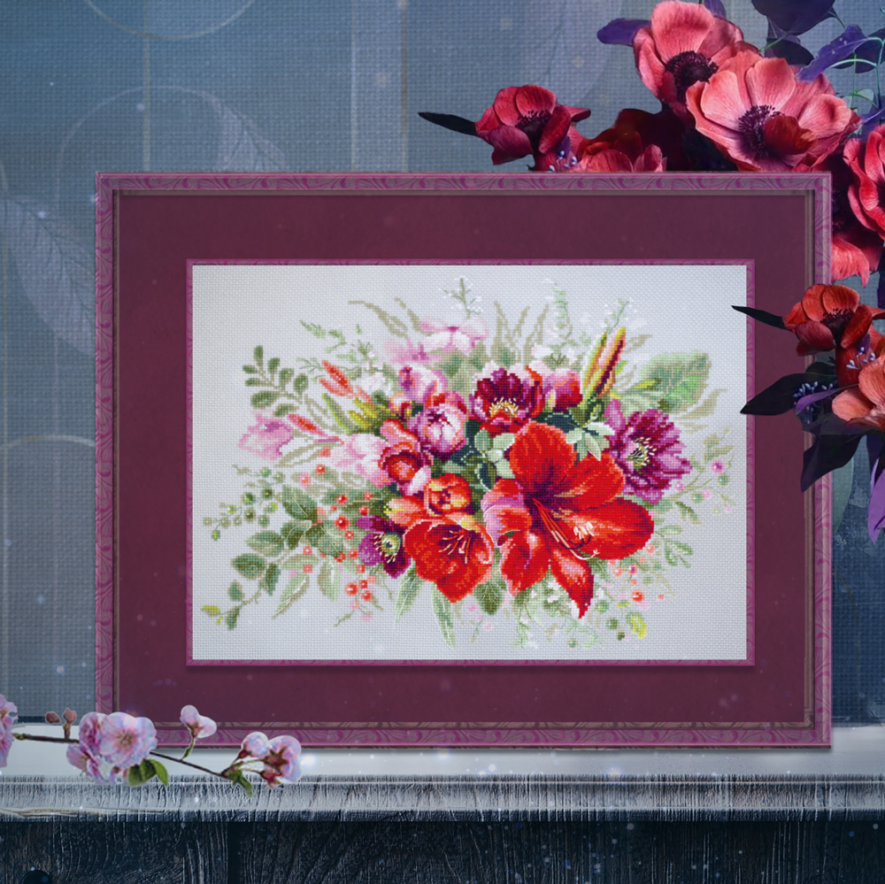 MAGIC NEEDLE 210-314"Amaryllis Bouquet"