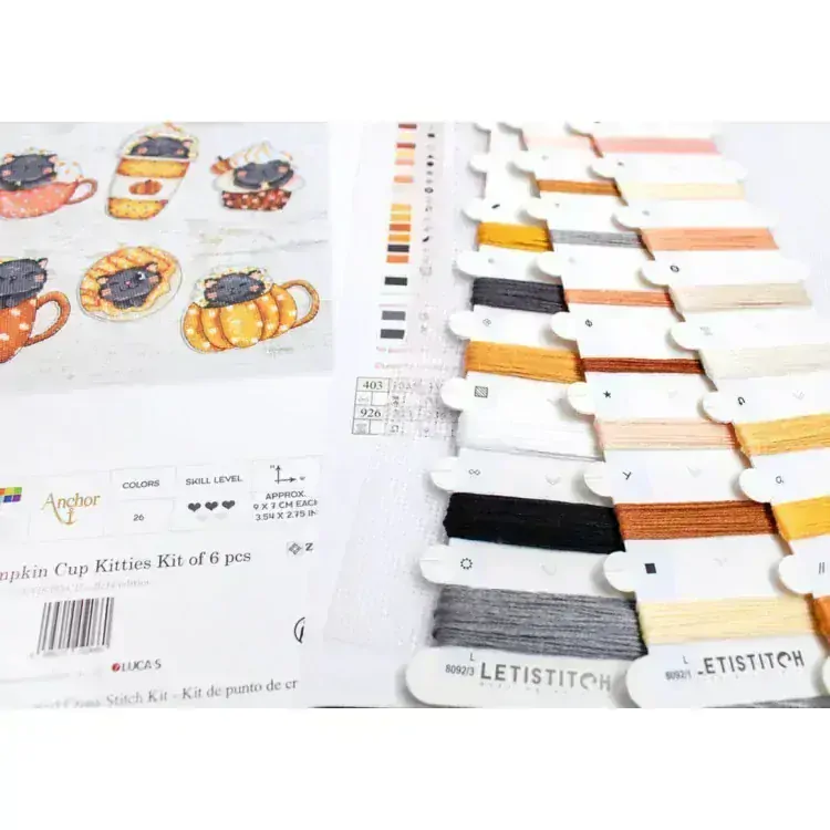 LETISTITCH PUMPKIN CUP KITTIES kit of 6 pieces